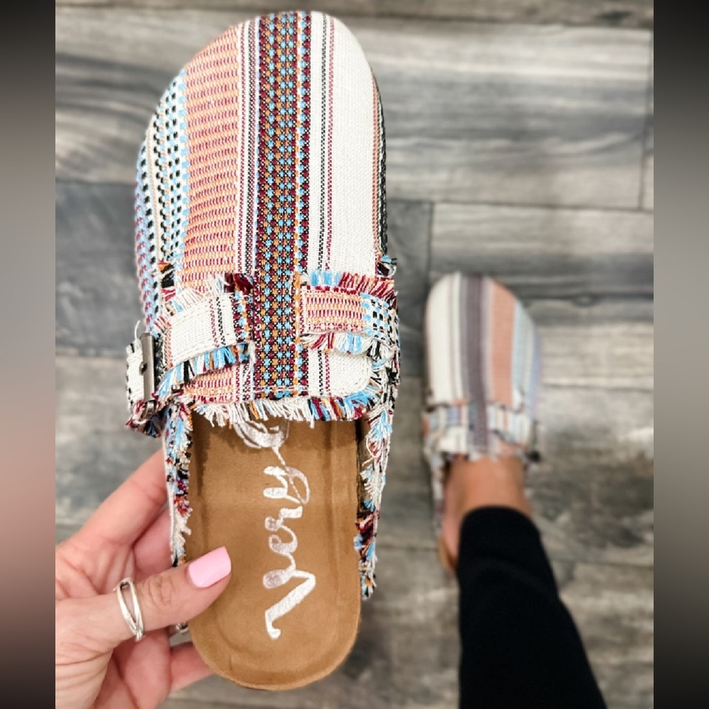 NIB Brand New In Box Very G Multi Colored Basket Clogs Slip On Shoes Slides - Picture 2 of 6